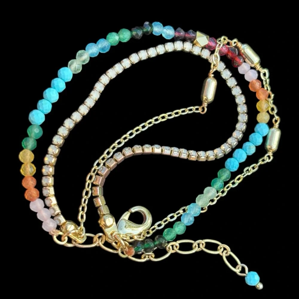 PANACEA Layered Bead & Crystal Bracelet